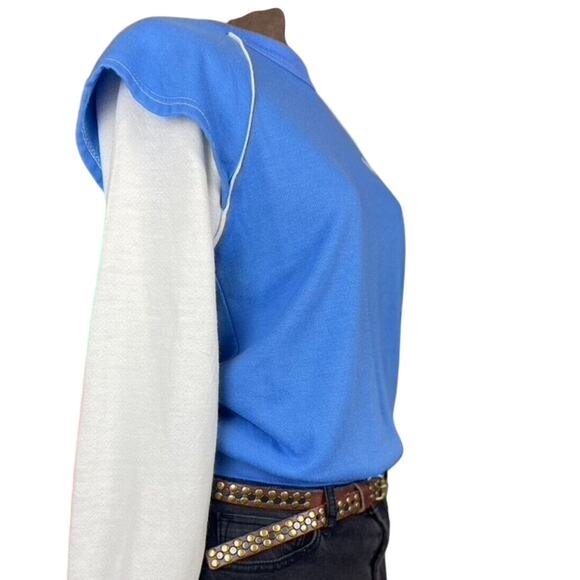 Vintage 80’s JULIE GIRL Layered Sweatshirt Womens (M) Soft Crew‎ USA - Picture 2 of 8